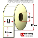 Roll of 1000 adhesive labels mm 33x40 Thermal 1 track core 40