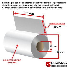 Silbernes Farbband 110 x 200 mm, Wachsharz - Silbernes, farbiges Kohlenstoff-Farbband für Thermotransferdruck