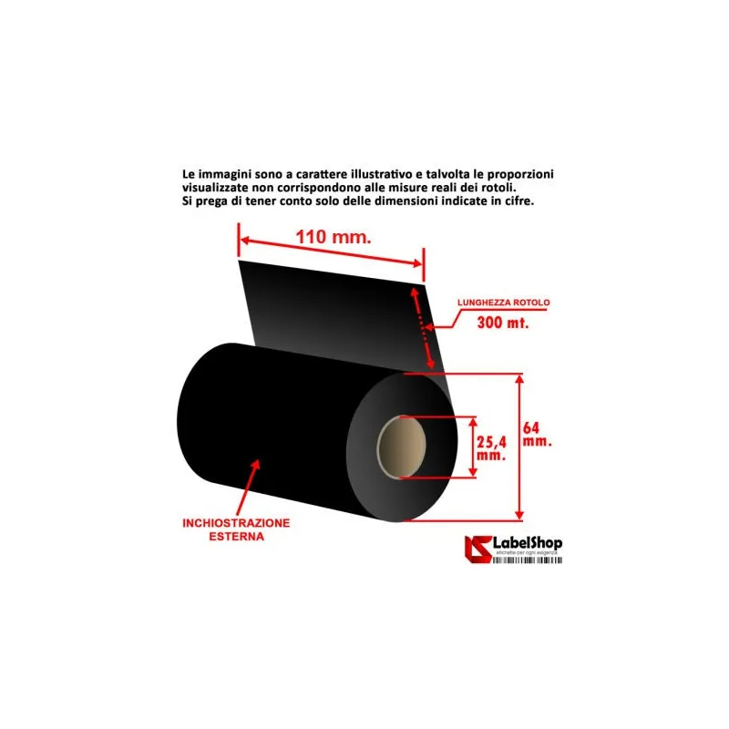 Cinta para rollos de poliamida satinada de transferencia térmica con resina de cera Toshiba 110x300