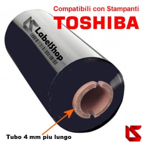 Farbband für Toshiba, 110 mm x 300 m, Wachskern, hohe Qualität, 118 mm breit, mit Kerben, Loch 25 mm.