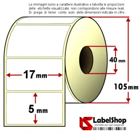 Rolle mit 5000 Klebeetiketten für Schmuck, 24 x 18 mm, Vellumpapier, Uhrmacherei