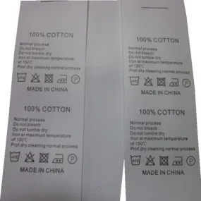 Rollo de cinta de poliamida para etiquetas textiles, composiciones y símbolos de lavado.