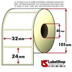 Etiquetas adhesivas de transferencia térmica de vellum de 32x24 mm