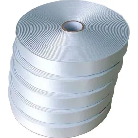 Satin ribbon roll for textile labels, compositions and washing symbols