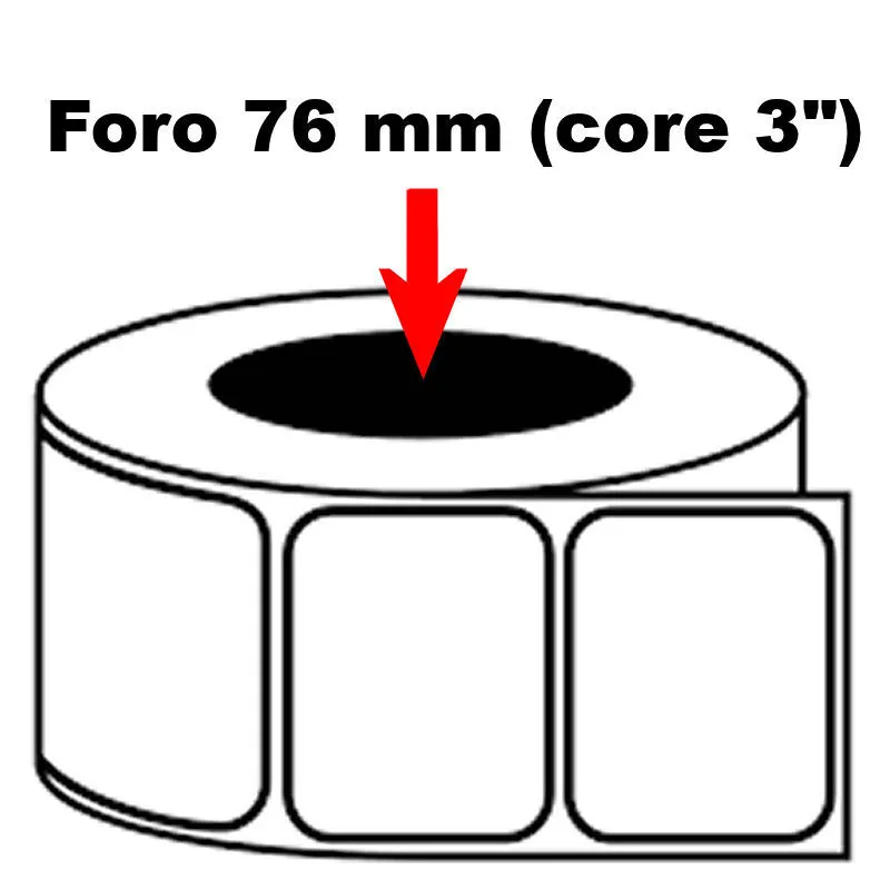 Roll of 2000 adhesive labels mm 100x100 Thermal 1 track core 40