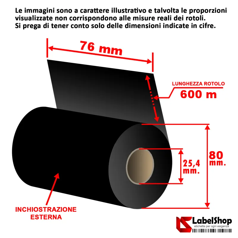 Rollos de cinta de resina de cera de Toshiba para transferencia térmica de poliamida satinada