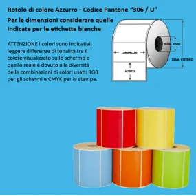 Rolle mit 2000 Klebeetiketten, 100 x 100 mm, Thermotransfer, 1-Spur-Kern, 40
