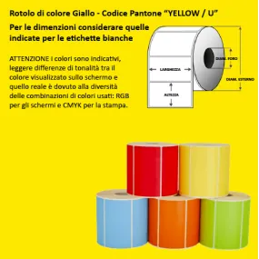 Rollo de 2000 etiquetas adhesivas de 100x100 mm, térmicas, núcleo de 1 pista, 40