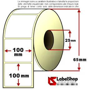 100x100 vellum label roll