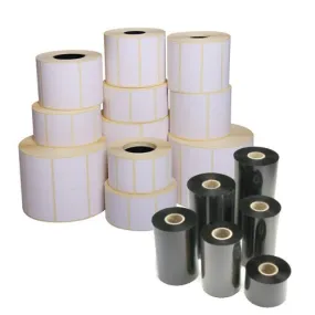 Rollo de 500 etiquetas adhesivas mm 100x100 Vellum 1 pista núcleo 40