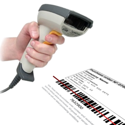 Gun Barcode-Scanner Barcode-Laserscanner USB-CD-ROM zum Lesen von Etiketten für pharmazeutische Etiketten