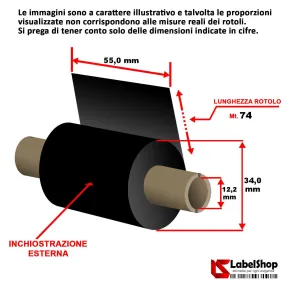 cinta de carbono, lámina, cera, resina, transferencia térmica, poliamida, satén, rollo