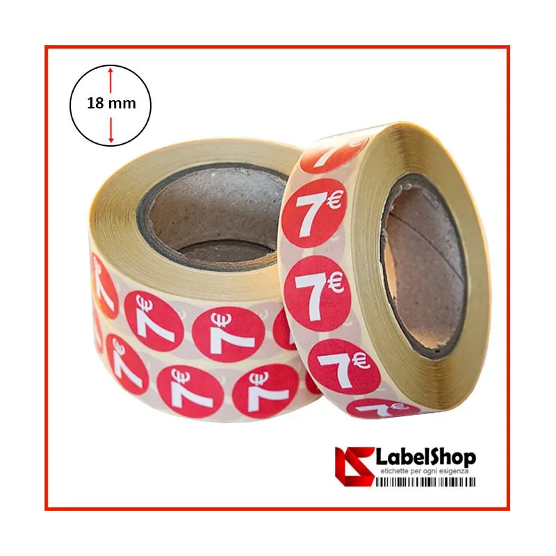 pre-printed circular price tags, round labels