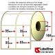 Thermo-Haftetiketten auf Rolle zu 6000 Stück, 35x25 mm, 2 Bahnen, Innenkern 40 