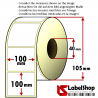 Rollo de 500 etiquetas adhesivas termicas mm 100x100 1 Pista núcleo 40