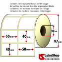 Roll of 2000 50x40 mm thermal adhesive labels -2 rows / core 40