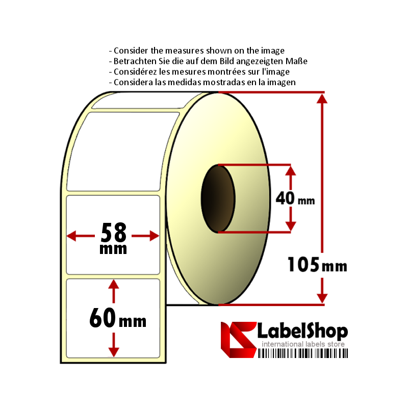 Rouleaux de 750 étiquettes 148x210mm thermique eco permanent 76