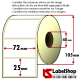 Thermo-Haftetiketten auf Rolle zu 2000 Stück, 72x25 mm, 1 Bahn, Innenkern 40 