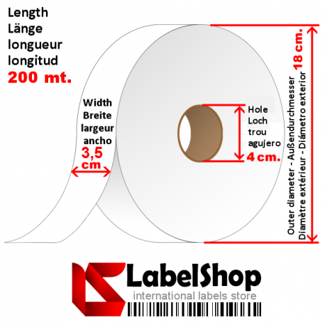 Polyamide tape roll for textile and Care labels