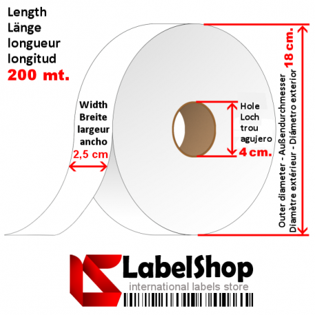 Polyamide tape roll for textile and Care labels