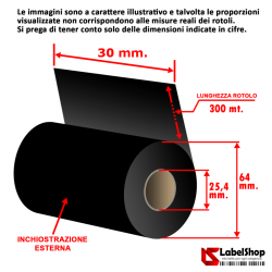 Wax carbon graphic tape roll for thermal transfer printing on polyamide and Satin