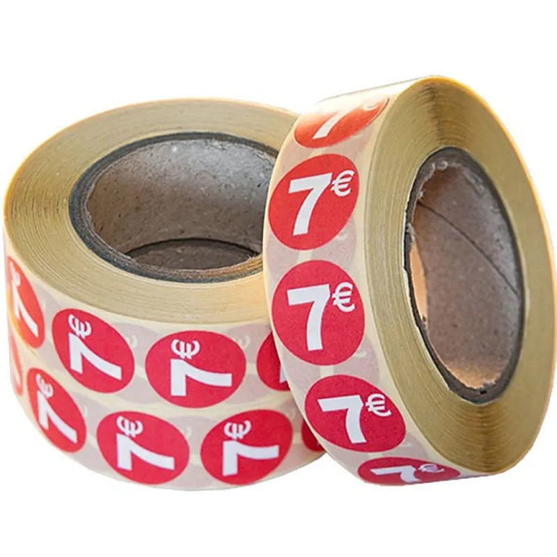 pre-printed circular price tags, round labels