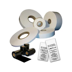 Rouleau de ruban polyamide pour étiquettes textiles, compositions et symboles de lavage