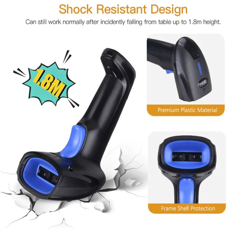 1D Laser Scanner for Barcode Reading - USB and Wi-Fi Barcode Gun Reader