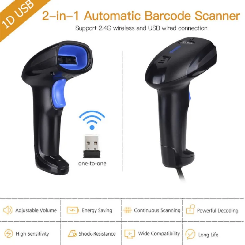 1D-Laserscanner zum Lesen von Barcodes – USB- und WLAN-Barcode-Lesegerät