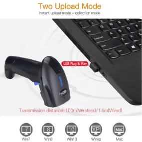 Scanner CCD 2D pour la lecture des codes-barres et des codes QR, avec ou sans fil.