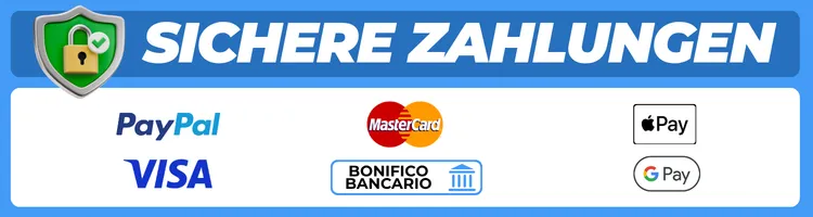 Sichere Zahlungen – Wir akzeptieren Kartenzahlung, PayPal und Banküberweisung.