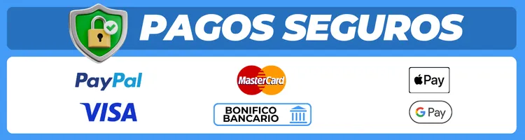 Pagos seguros: aceptamos tarjetas, PayPal y transferencias bancarias.