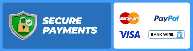 Secure Payments - We Accept Cards, PayPal, and Bank Transfer